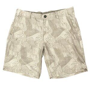 Tommy Bahama Shorts Mens 35 On Par Vine Line Performance Golf Leaf Print Beige
